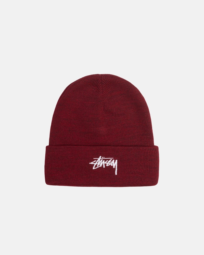 Bonnet Stussy Cuff Stock Rouge | VEF-23384963