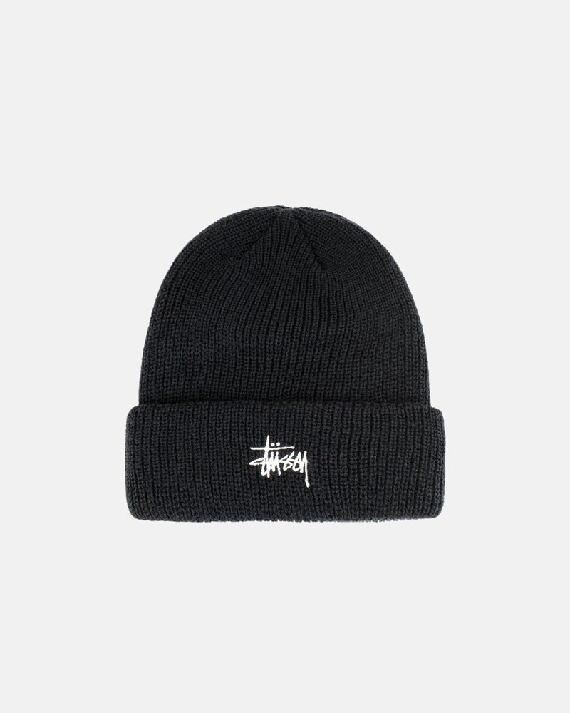 Bonnet Stussy Cuff Basic Noir | HYX-46643694