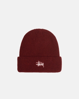 Bonnet Stussy Cuff Basic Rouge Foncé | TQO-94931174