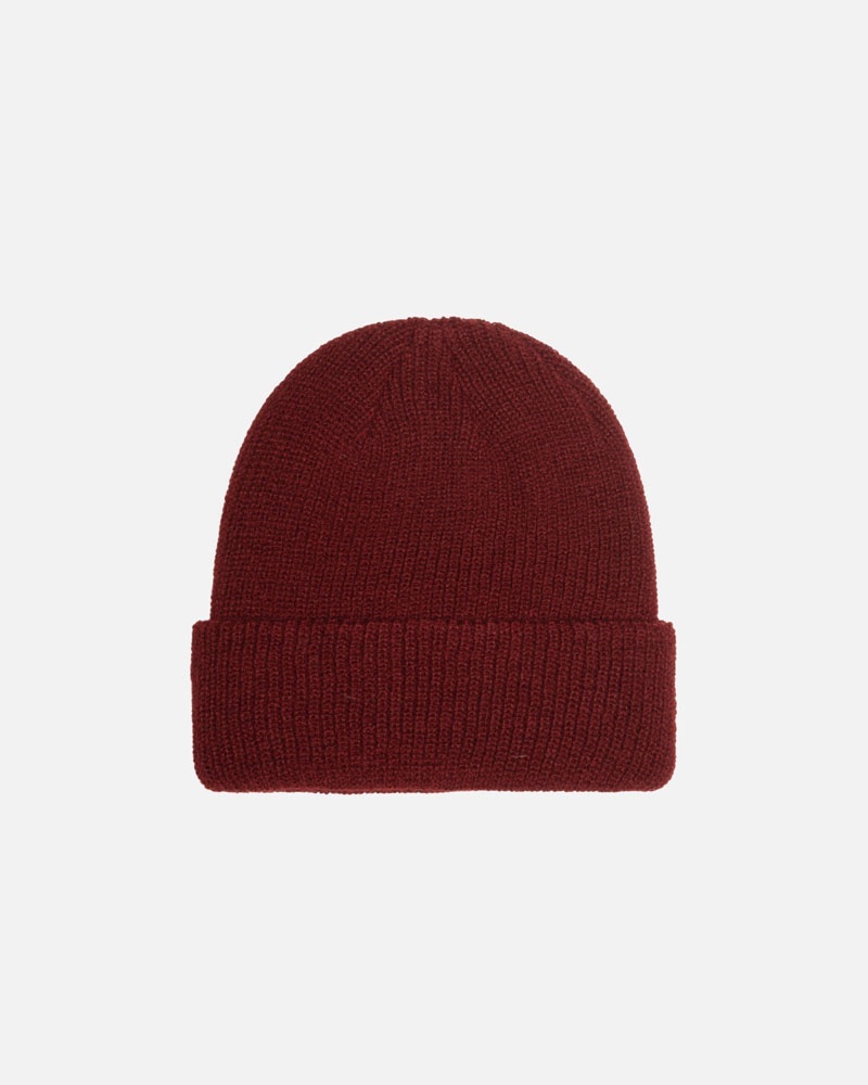 Bonnet Stussy Cuff Basic Rouge Foncé | TQO-94931174