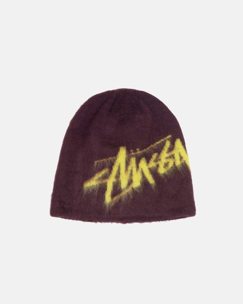 Bonnet Stussy Skullcap Brushed Out Stock Bordeaux | SRV-24587511