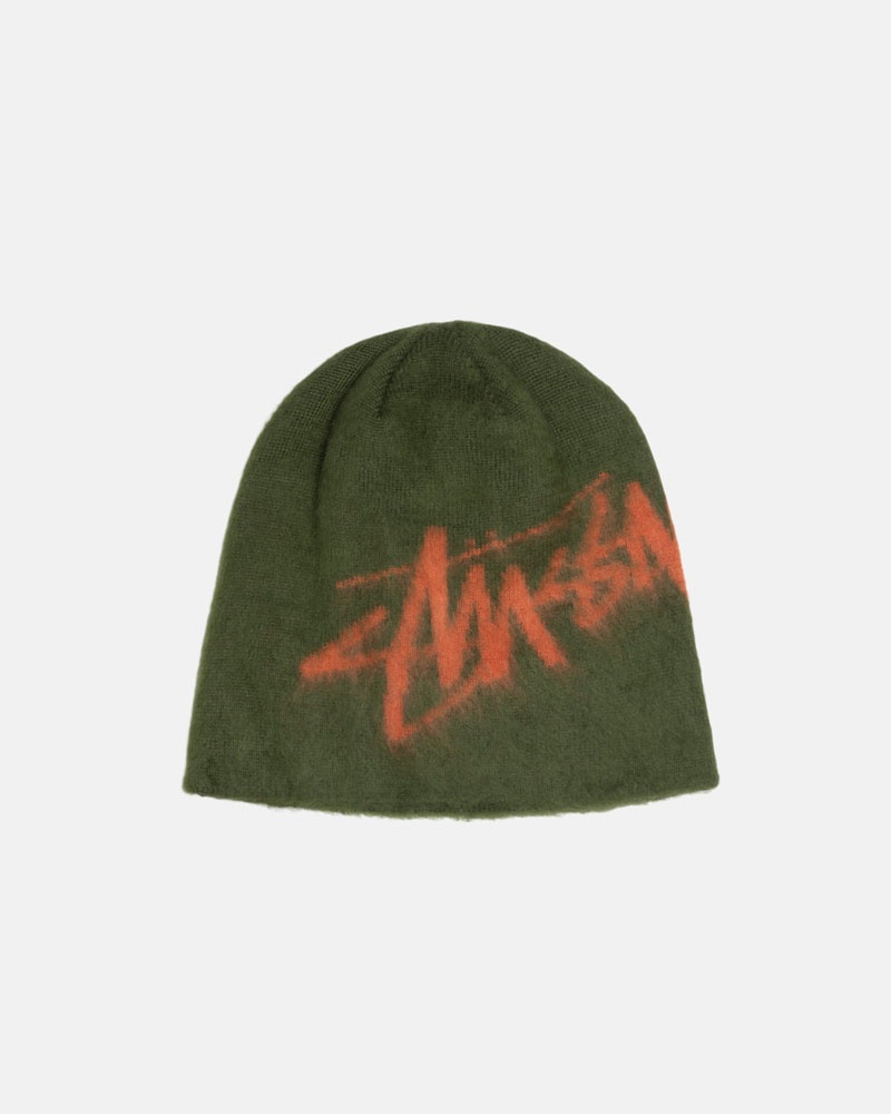 Bonnet Stussy Skullcap Brushed Out Stock Vert Olive | ZXK-34058361