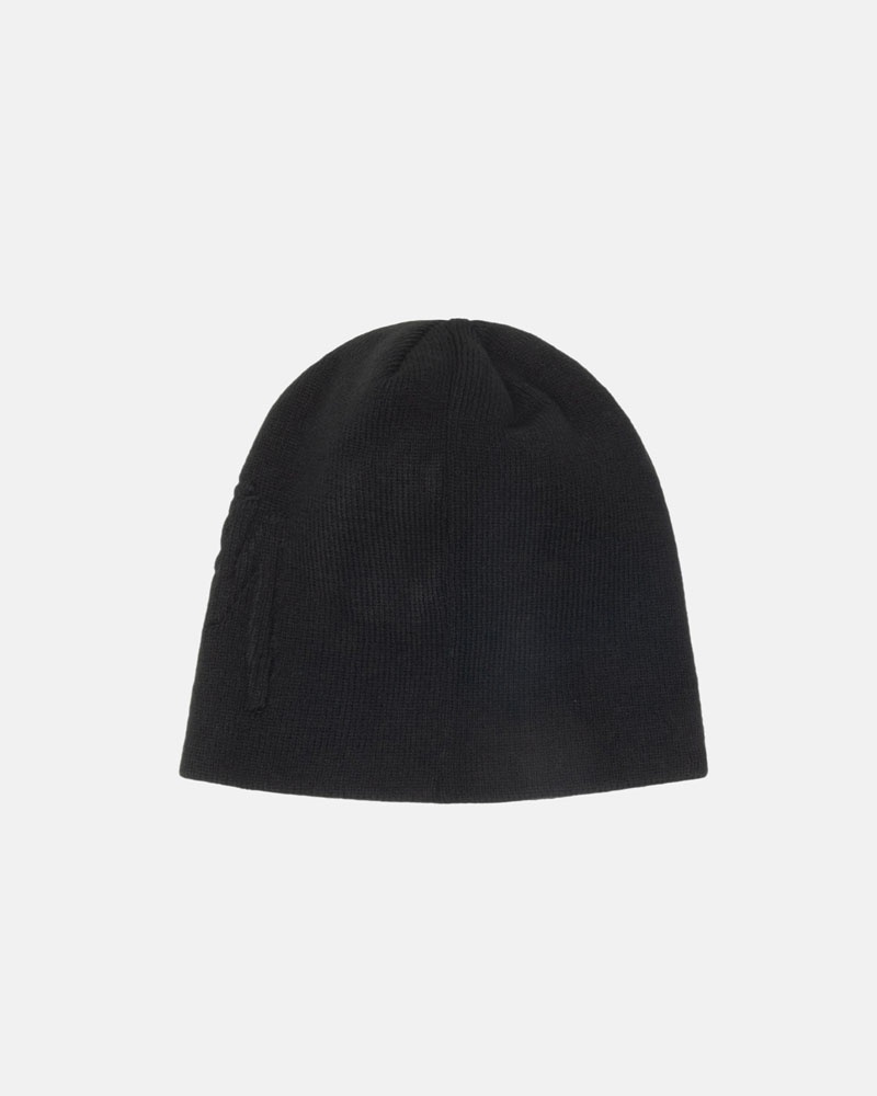 Bonnet Stussy Skullcap Embossed Smooth Stock Noir | SCK-79918140