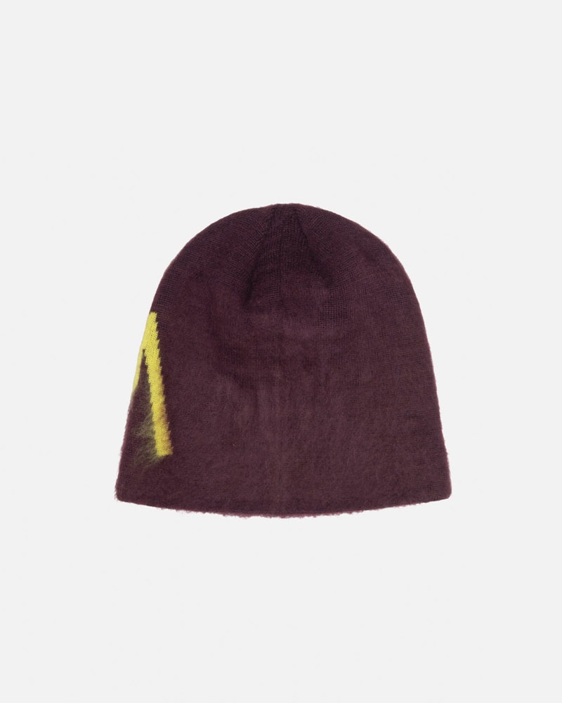 Bonnet Stussy Skullcap Brushed Out Stock Bordeaux | SRV-24587511