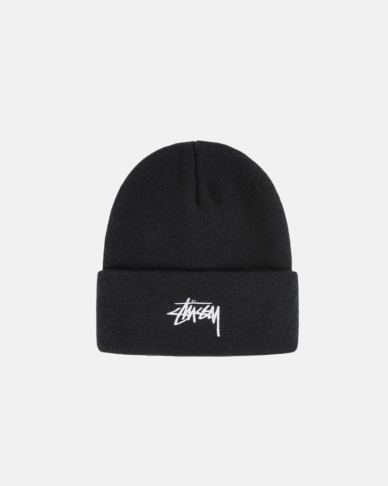 Bonnet Stussy Cuff Stock Noir | XIB-36018137