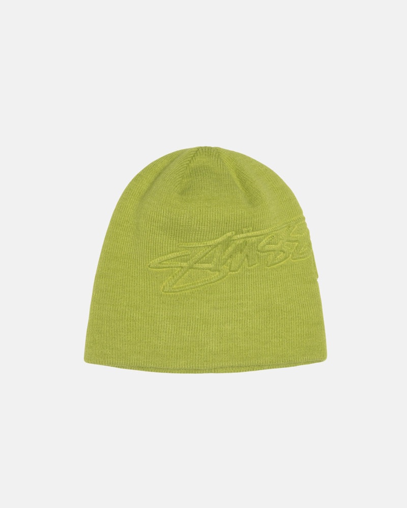 Bonnet Stussy Skullcap Embossed Smooth Stock Vert Clair | MFF-59219386