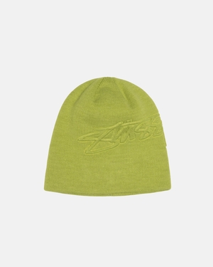 Bonnet Stussy Skullcap Embossed Smooth Stock Vert Clair | MFF-59219386