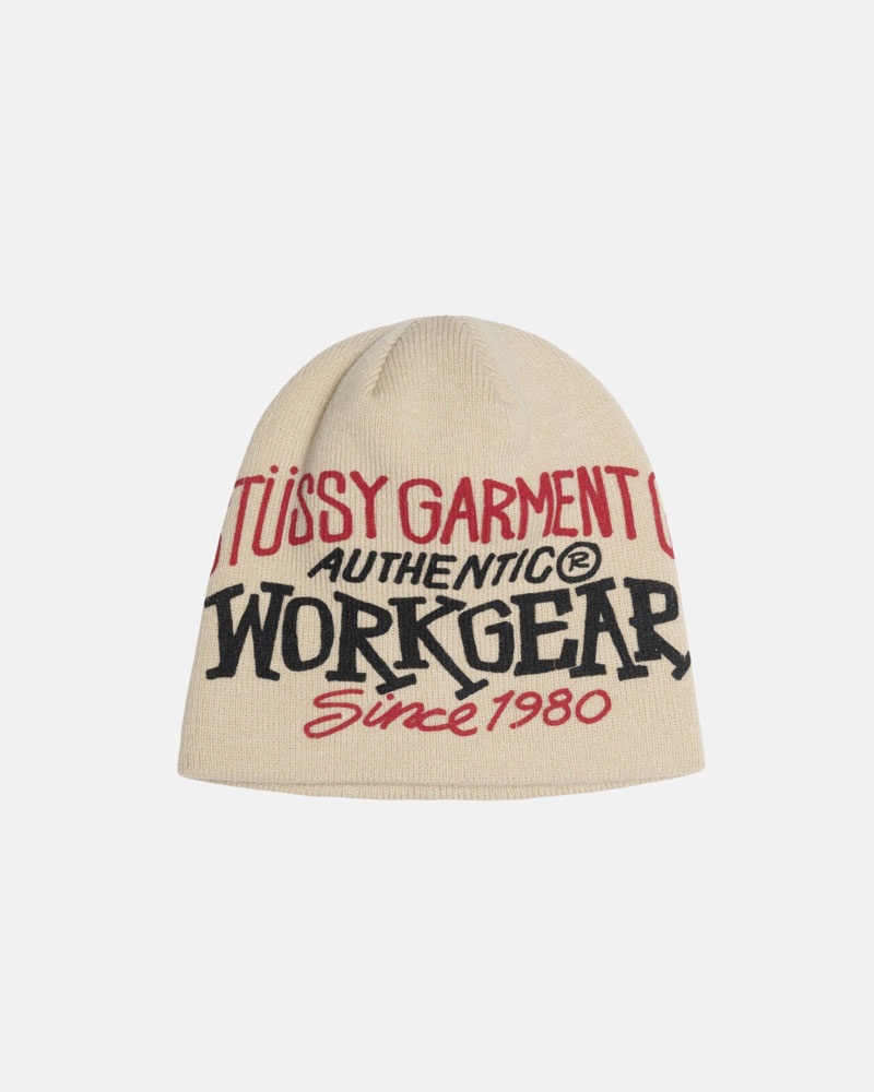 Bonnet Stussy Skullcap Workgear Print Beige | TUO-12561663