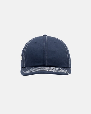 Casquette Stussy Low Pro Basic Stitch Strapback Bleu Marine | DUK-63755424