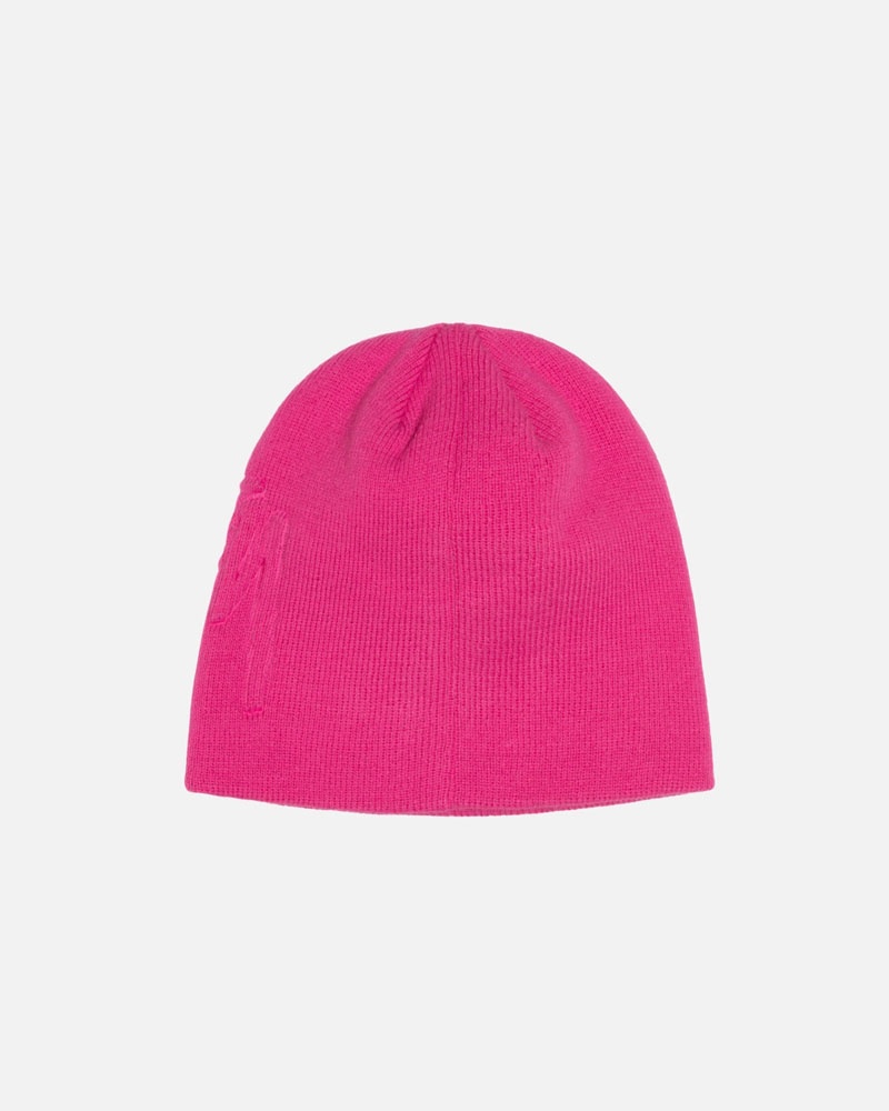 Bonnet Stussy Skullcap Embossed Smooth Stock Rose | NYU-64017207