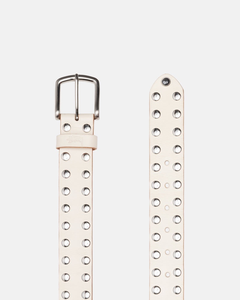 Ceinture Stussy 8 Ball Studded Beige | TKD-02944442