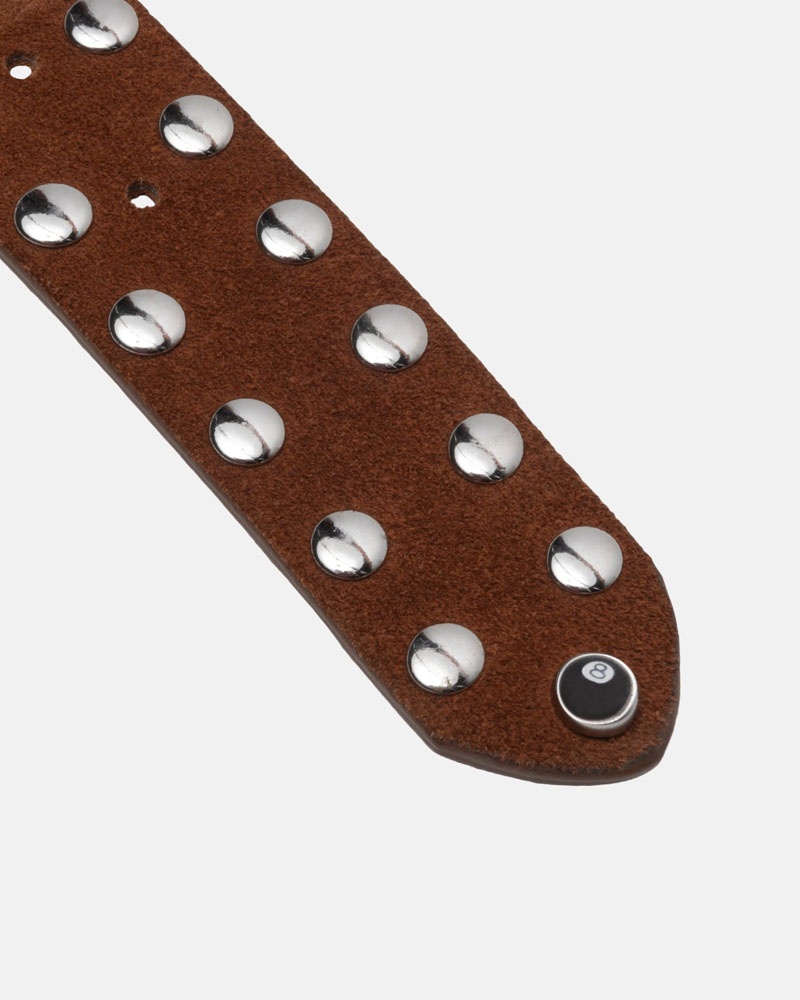 Ceinture Stussy 8 Ball Studded Marron | JDK-04279990