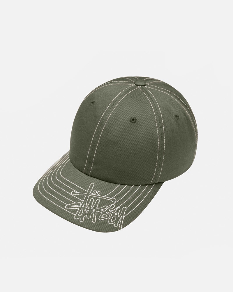 Casquette Stussy Low Pro Basic Stitch Strapback Vert Olive | ONB-56808186