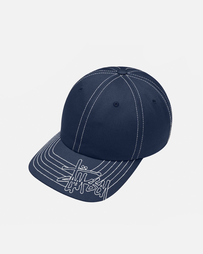 Casquette Stussy Low Pro Basic Stitch Strapback Bleu Marine | DUK-63755424