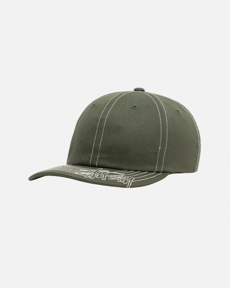 Casquette Stussy Low Pro Basic Stitch Strapback Vert Olive | ONB-56808186