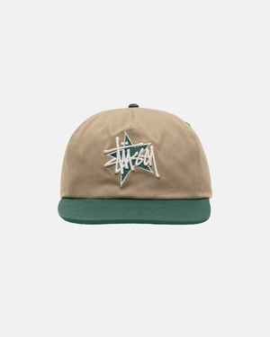 Casquette Stussy Mid-Depth Basic Star Strapback Kaki | WVN-19899228