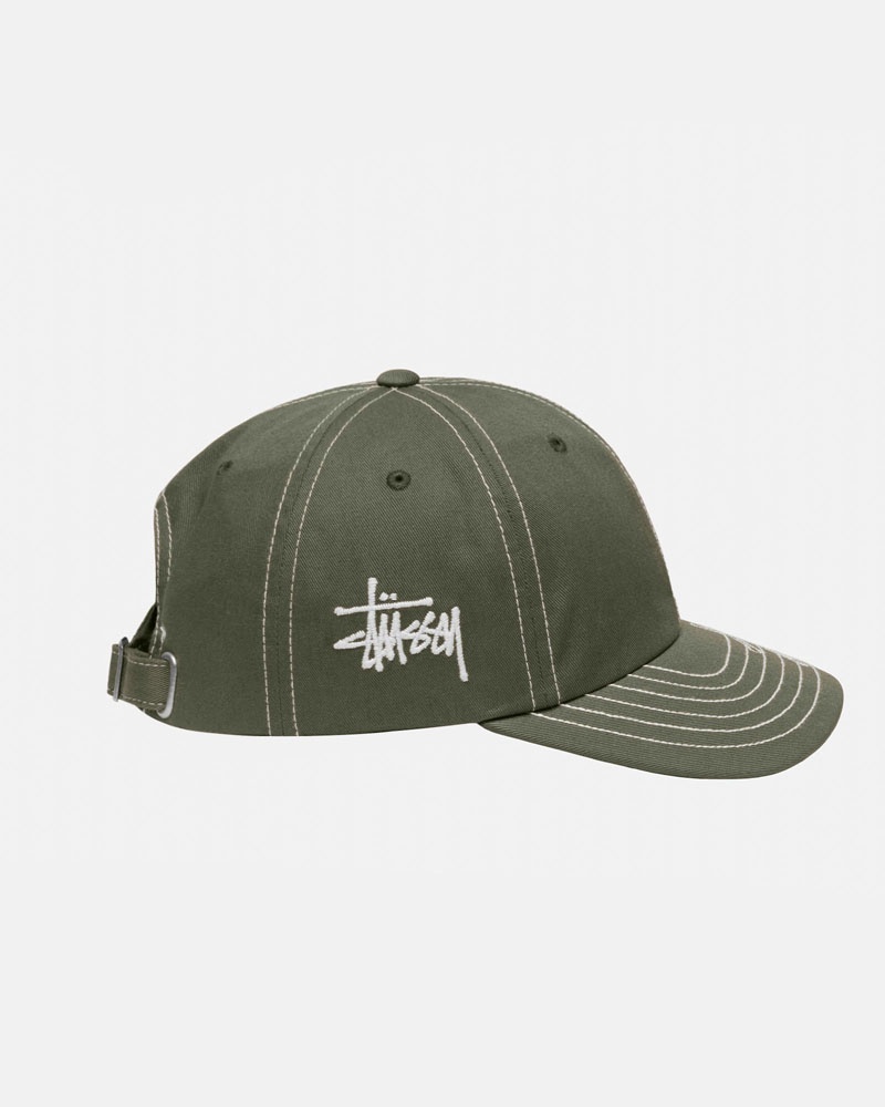 Casquette Stussy Low Pro Basic Stitch Strapback Vert Olive | ONB-56808186