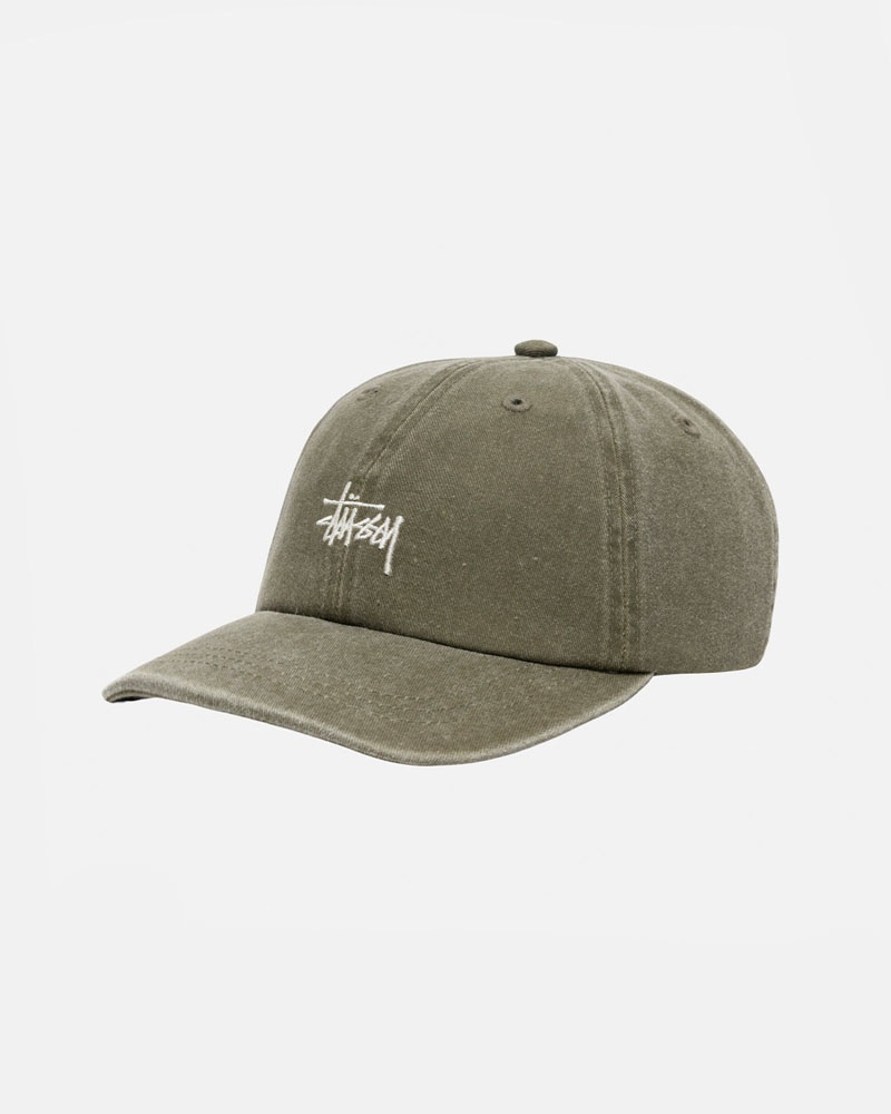 Casquette Stussy Low Pro Basic Washed Strapback Vert Olive | YER-86873481