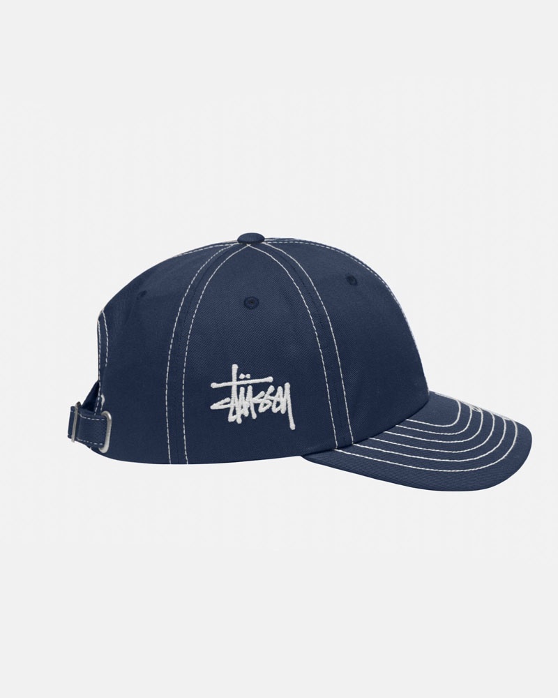 Casquette Stussy Low Pro Basic Stitch Strapback Bleu Marine | DUK-63755424