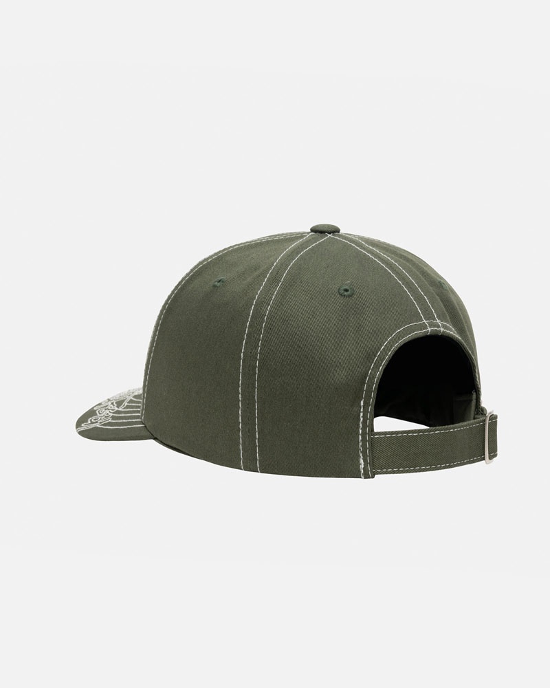 Casquette Stussy Low Pro Basic Stitch Strapback Vert Olive | ONB-56808186