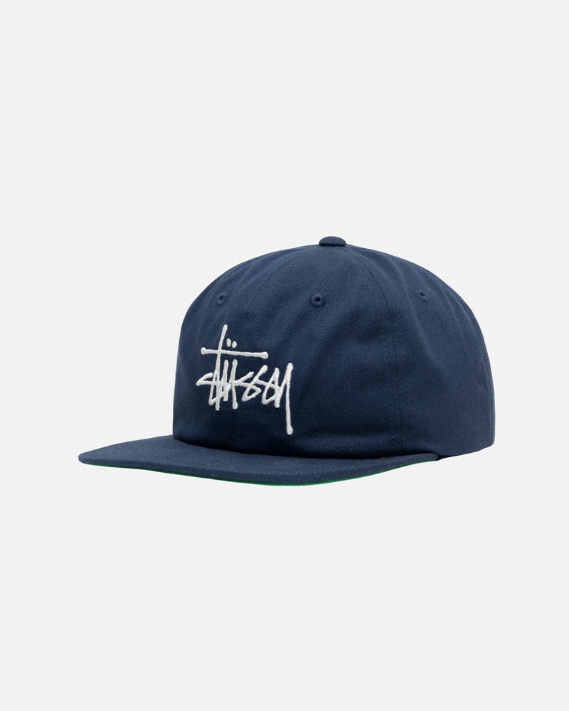 Casquette Stussy Mid-Depth Basic Strapback Bleu Marine | NFE-73834323