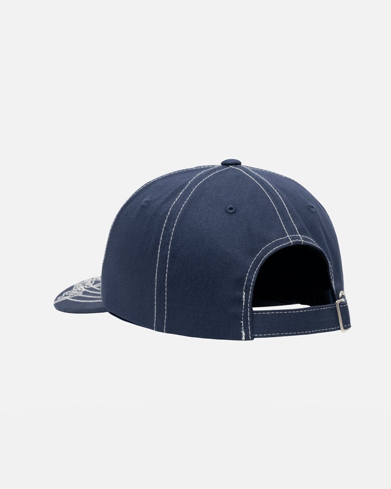 Casquette Stussy Low Pro Basic Stitch Strapback Bleu Marine | DUK-63755424