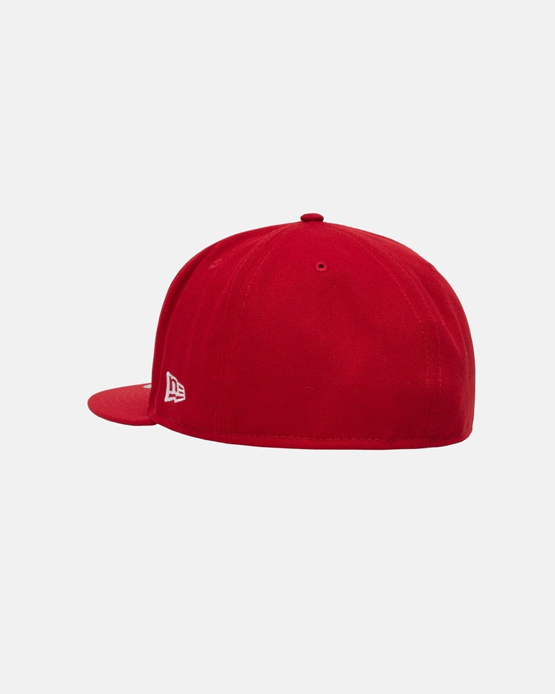 Casquette Stussy New Era 59Fifty Curly S Rouge | EQP-33153098