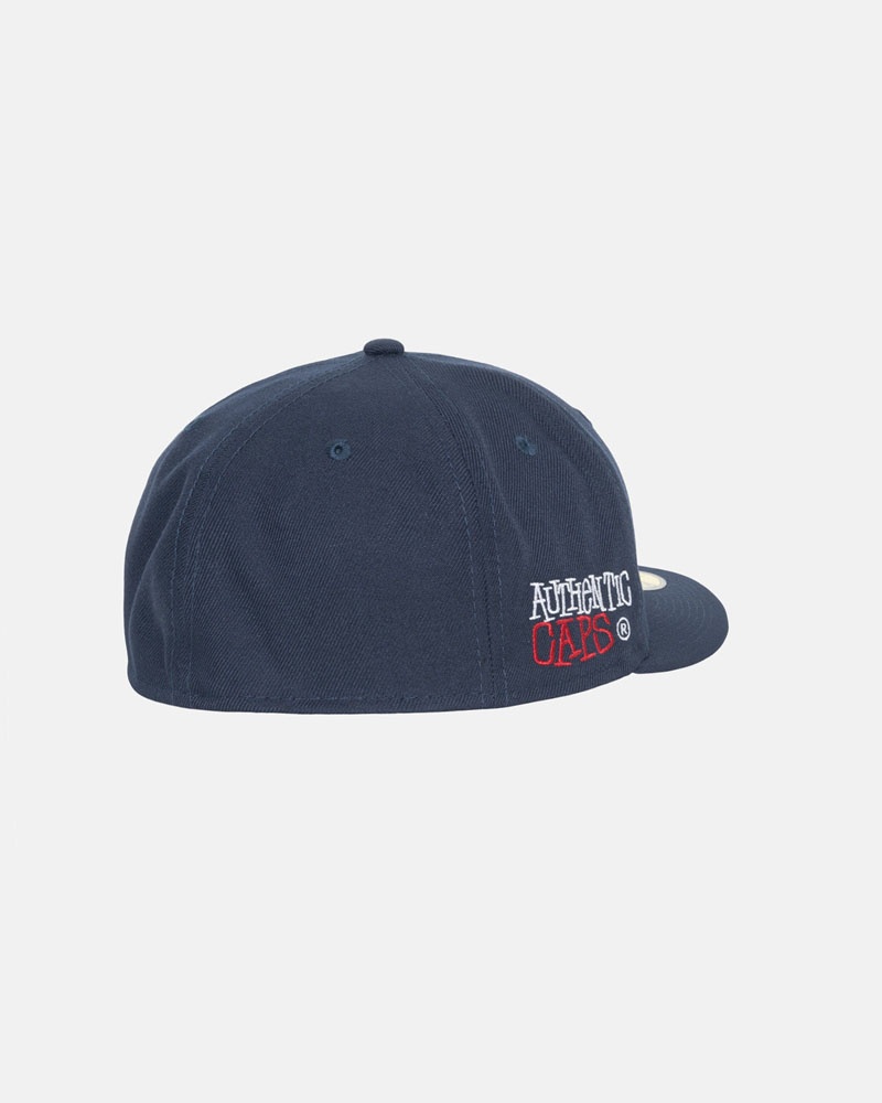 Casquette Stussy New Era 59Fifty Authentic Bleu Marine | QFD-69078315