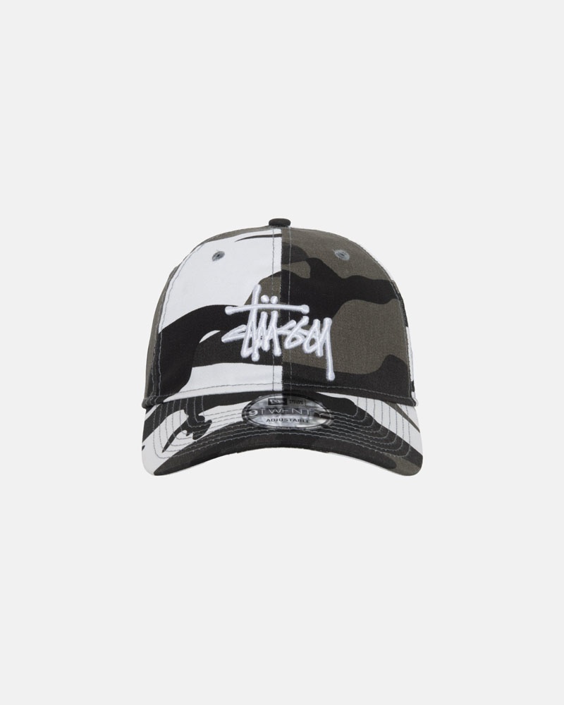 Casquette Stussy New Era 9Twenty Basic Strapback Blanche Camouflage | LLI-14587492