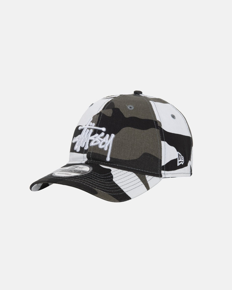 Casquette Stussy New Era 9Twenty Basic Strapback Blanche Camouflage | LLI-14587492