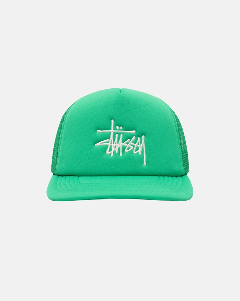 Casquette Stussy Trucker Big Basic Snapback Vert | HDV-54542886