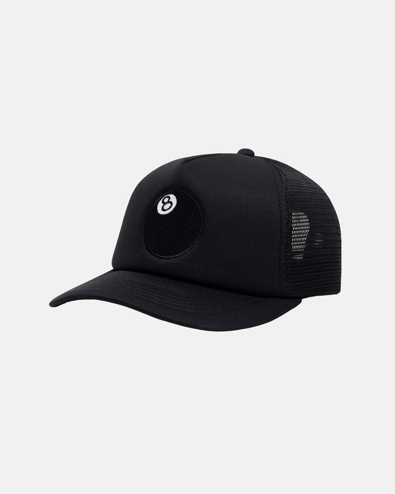 Casquette Stussy Trucker 8 Ball Snapback Noir | SIN-44618089