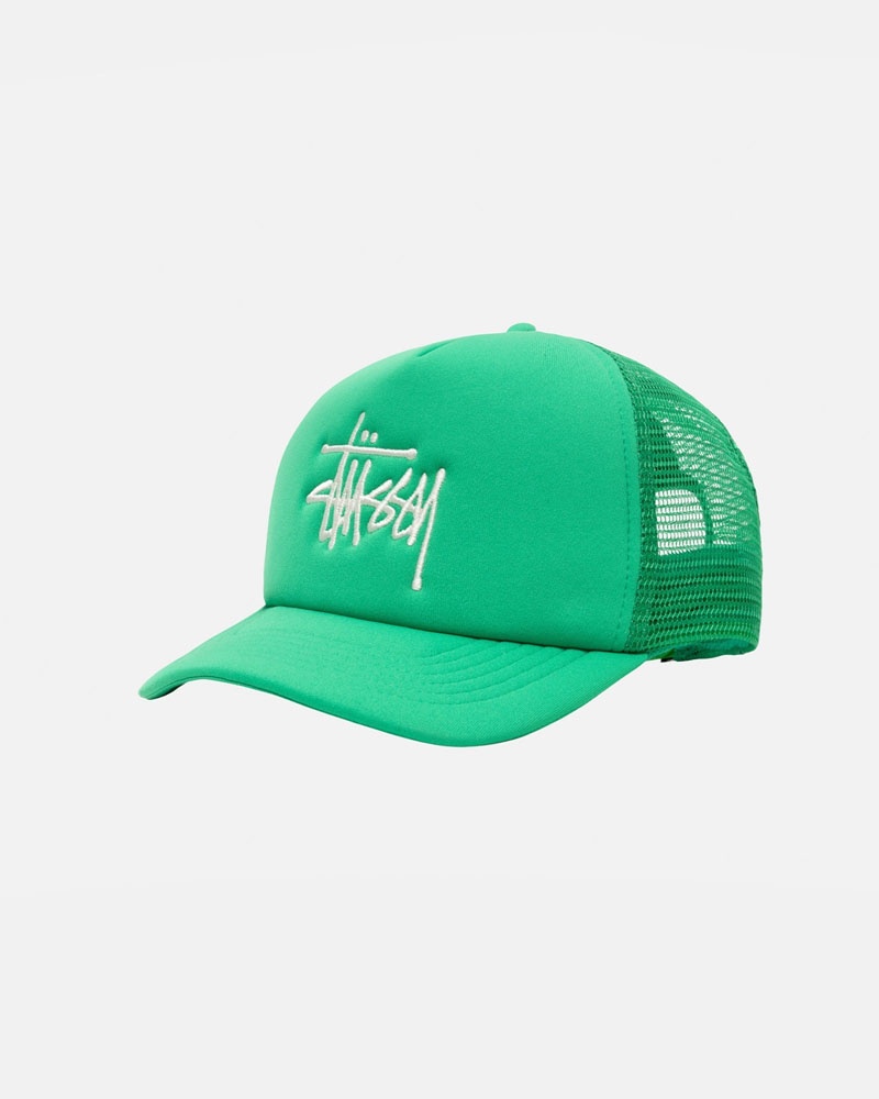 Casquette Stussy Trucker Big Basic Snapback Vert | HDV-54542886