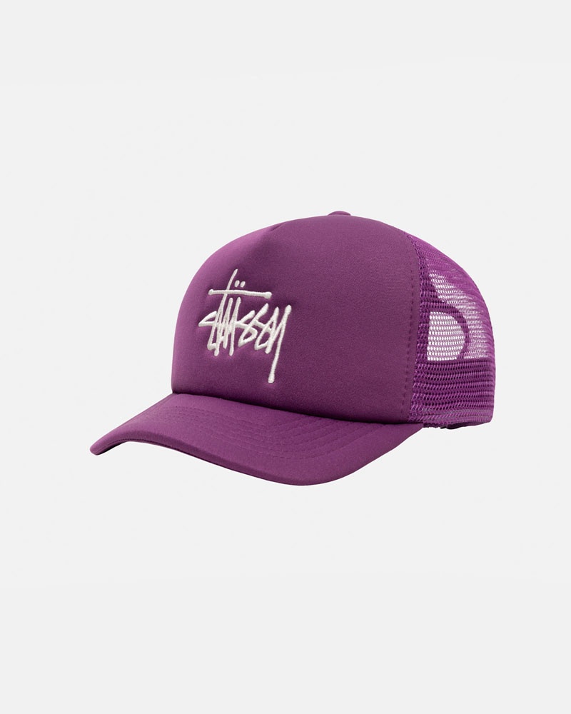 Casquette Stussy Trucker Big Basic Snapback Violette | ETE-92660008