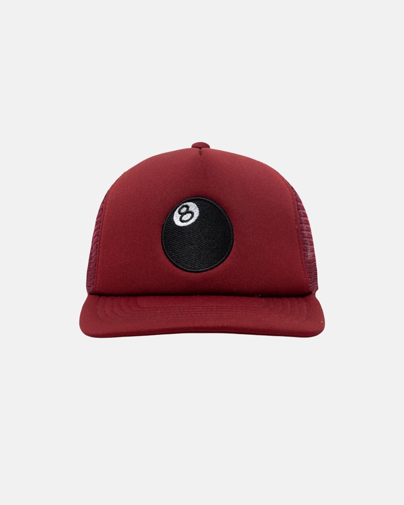 Casquette Stussy Trucker 8 Ball Snapback Bordeaux | QDG-84931695