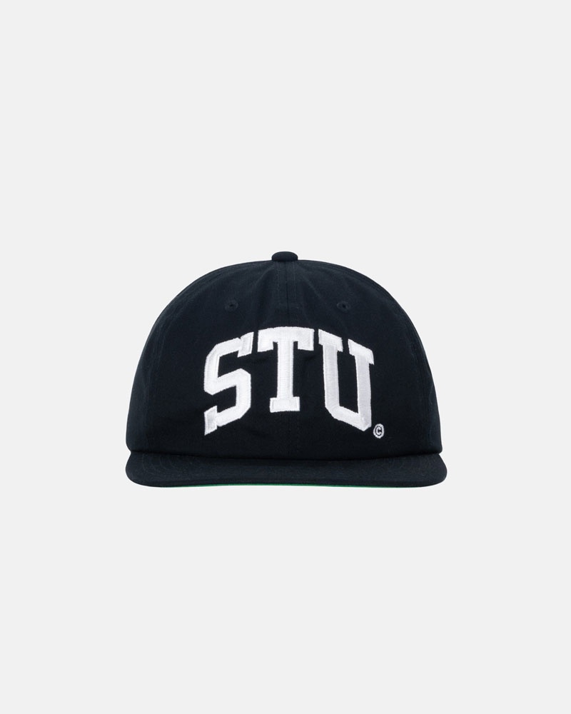 Casquette Stussy Mid-Depth Stu Arch Strapback Noir | QVM-20683979