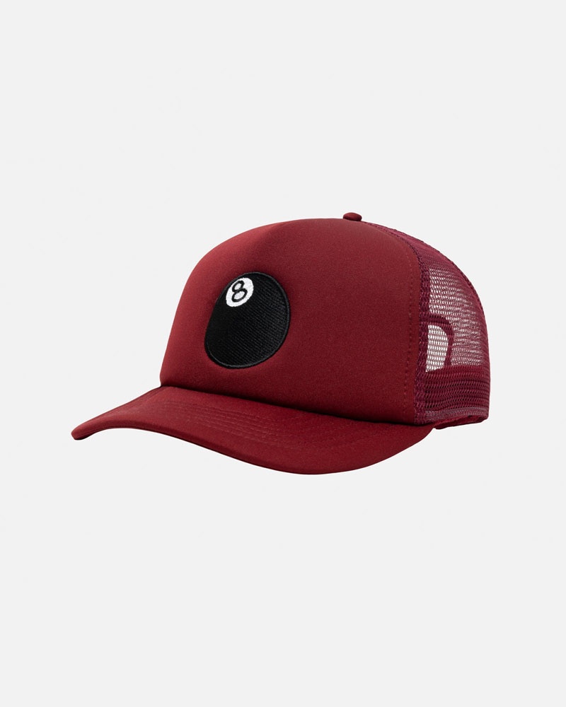 Casquette Stussy Trucker 8 Ball Snapback Bordeaux | QDG-84931695