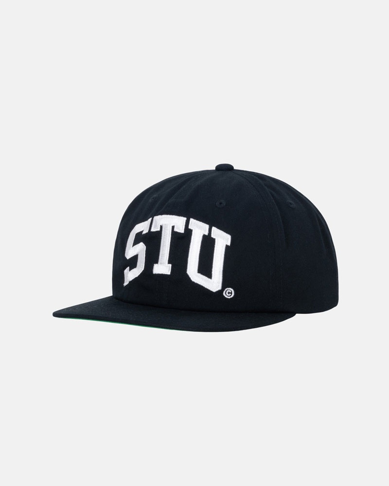 Casquette Stussy Mid-Depth Stu Arch Strapback Noir | QVM-20683979