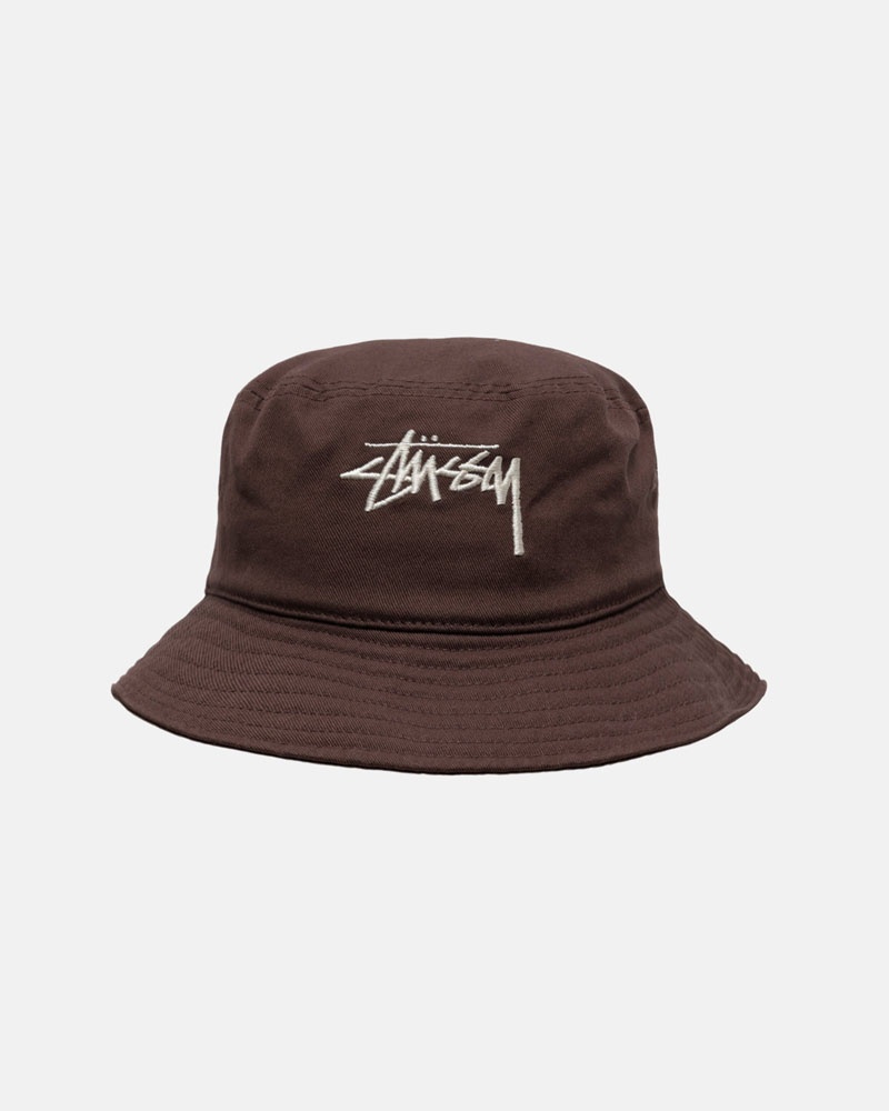 Chapeau Stussy Bucket Big Stock Chocolat | VRS-52905892