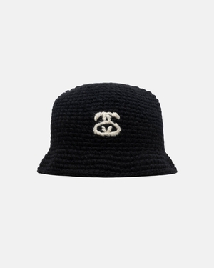 Chapeau Stussy Bucket SS Link Knit Noir | ZYH-30579538