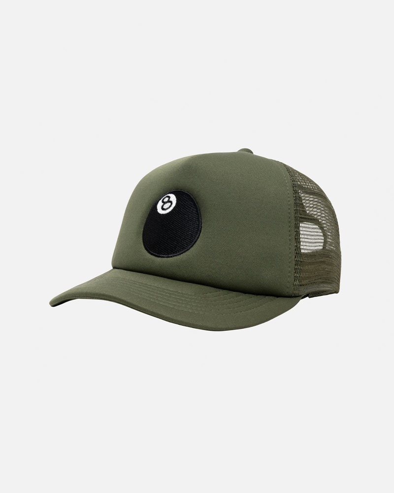 Casquette Stussy Trucker 8 Ball Snapback Vert Olive | YJL-98493974