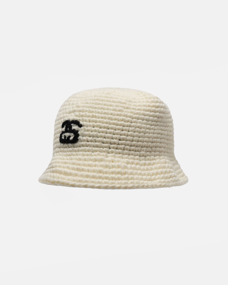 Chapeau Stussy Bucket SS Link Knit Beige | RVS-45614733