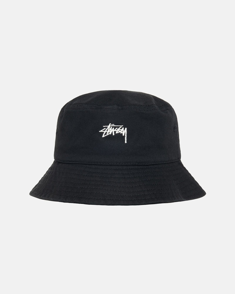 Chapeau Stussy Bucket Stock Noir | HDR-97790039