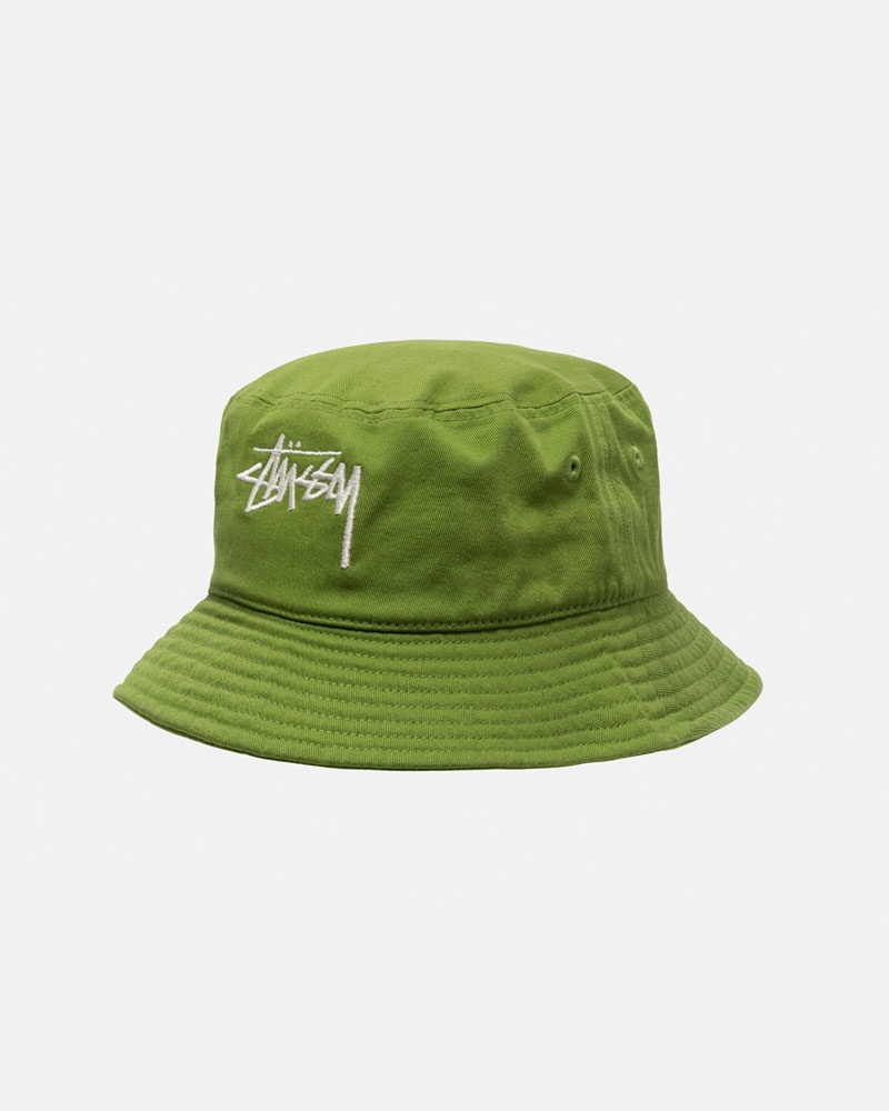 Chapeau Stussy Bucket Big Stock Vert | ULZ-38375171