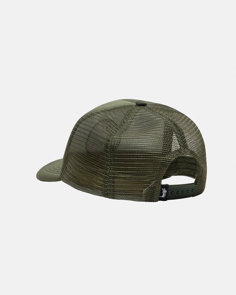 Casquette Stussy Trucker 8 Ball Snapback Vert Olive | YJL-98493974