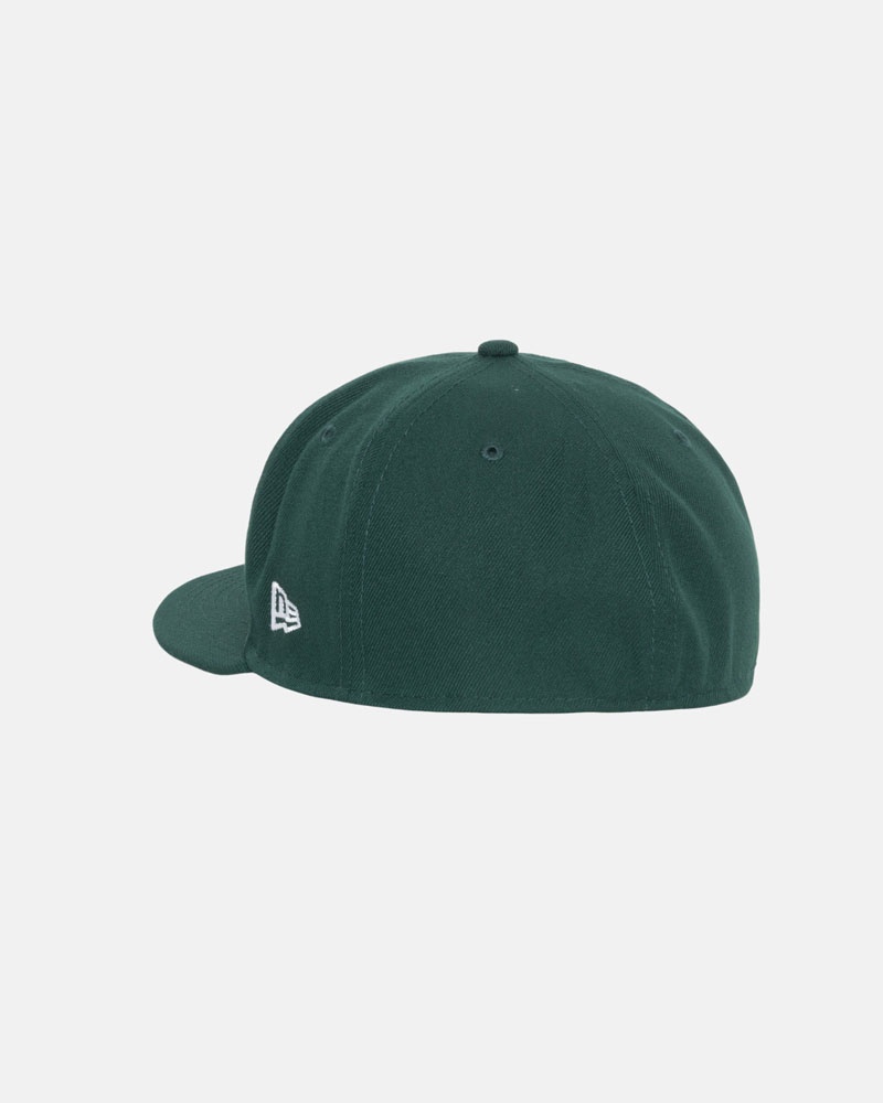 Casquette Stussy New Era 59Fifty Curly S Vert | JAT-46160442