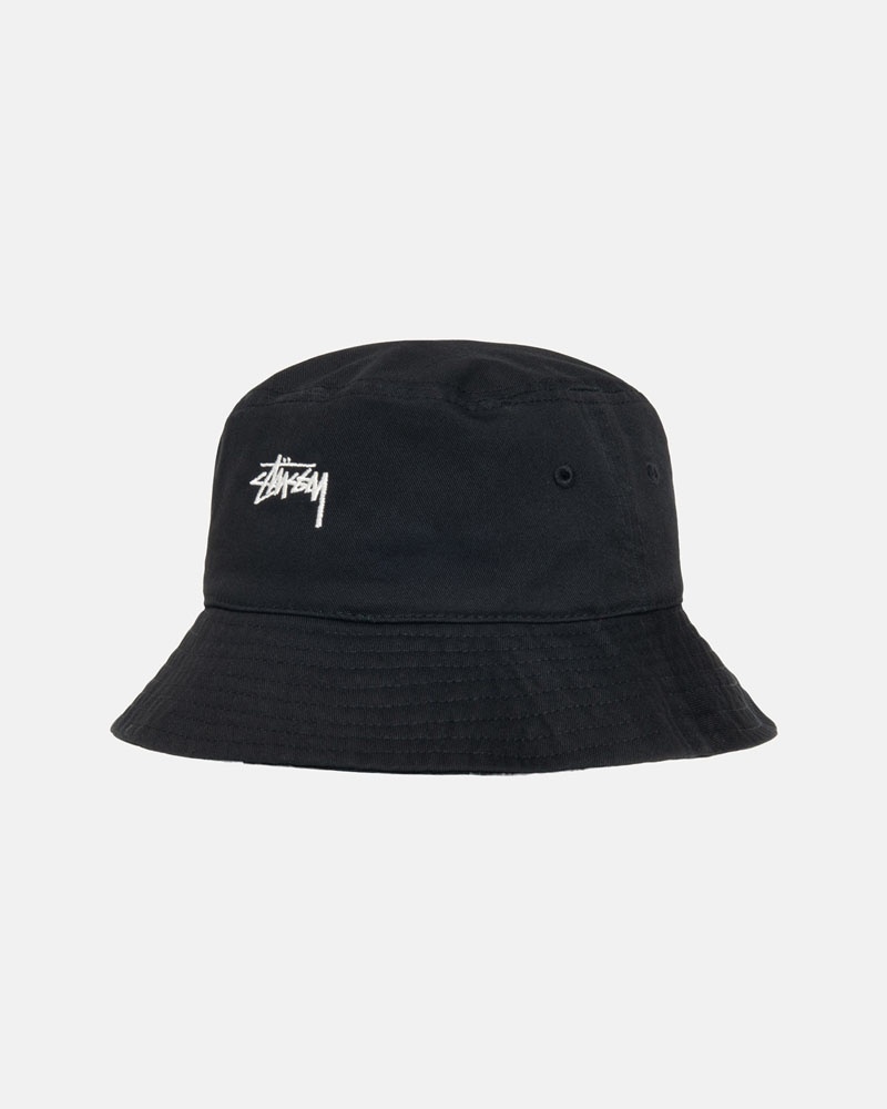 Chapeau Stussy Bucket Stock Noir | HDR-97790039