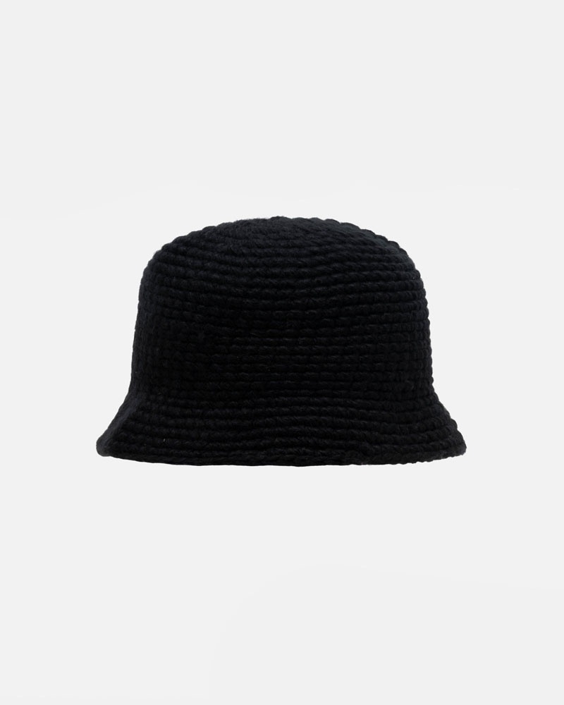 Chapeau Stussy Bucket SS Link Knit Noir | ZYH-30579538