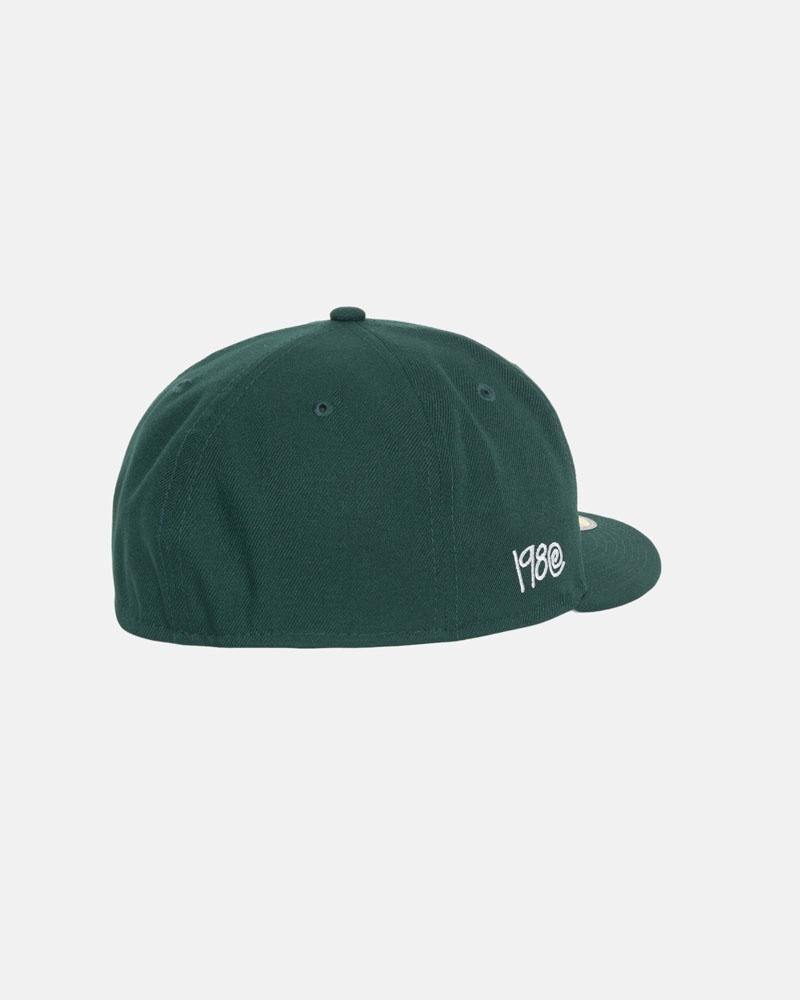 Casquette Stussy New Era 59Fifty Curly S Vert | JAT-46160442