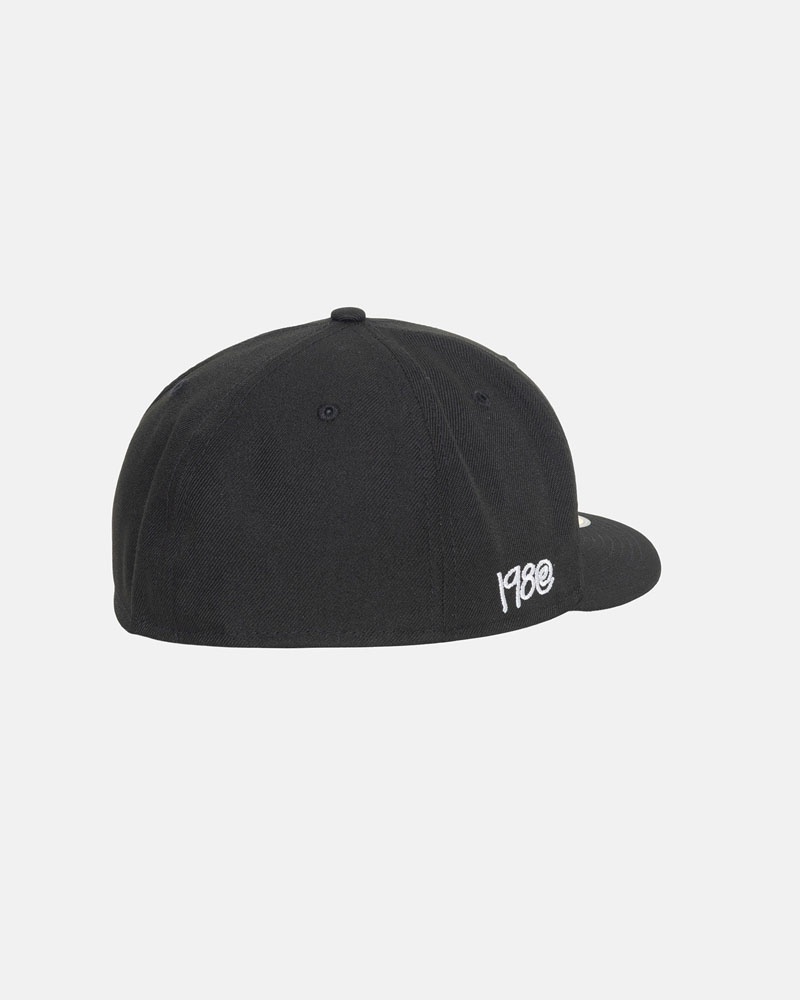 Casquette Stussy New Era 59Fifty Curly S Noir | GQH-03102637